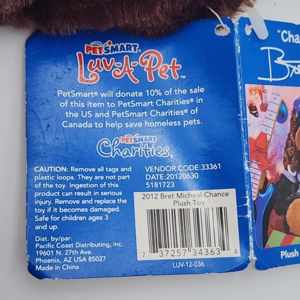 Pet Smart Luv a Pet Chance Plush Dog by Bret Michaels Rocker Stuffed Animal 2012 - Picture 12 of 12